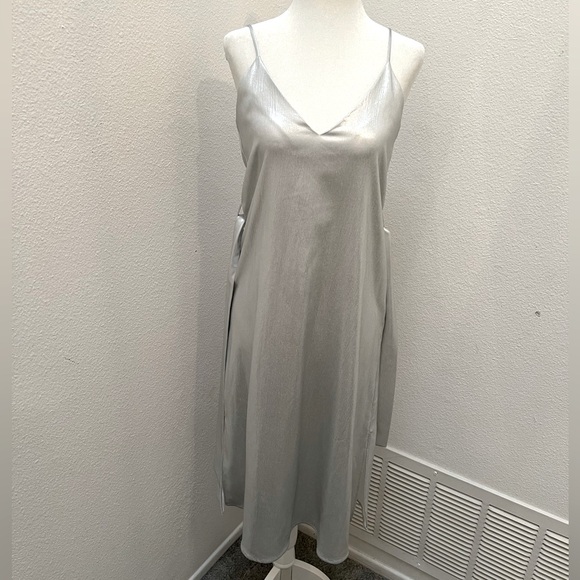 Zara Silver Slip Dress - Picture 4 of 12